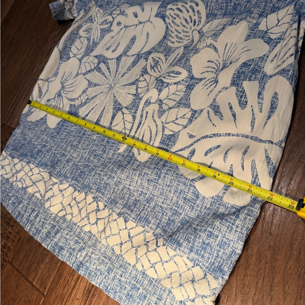 Men’s Island Republic Blue White Floral Hawaiian Resort Wear Silk Men's Shirt XL - Picture 4 of 9